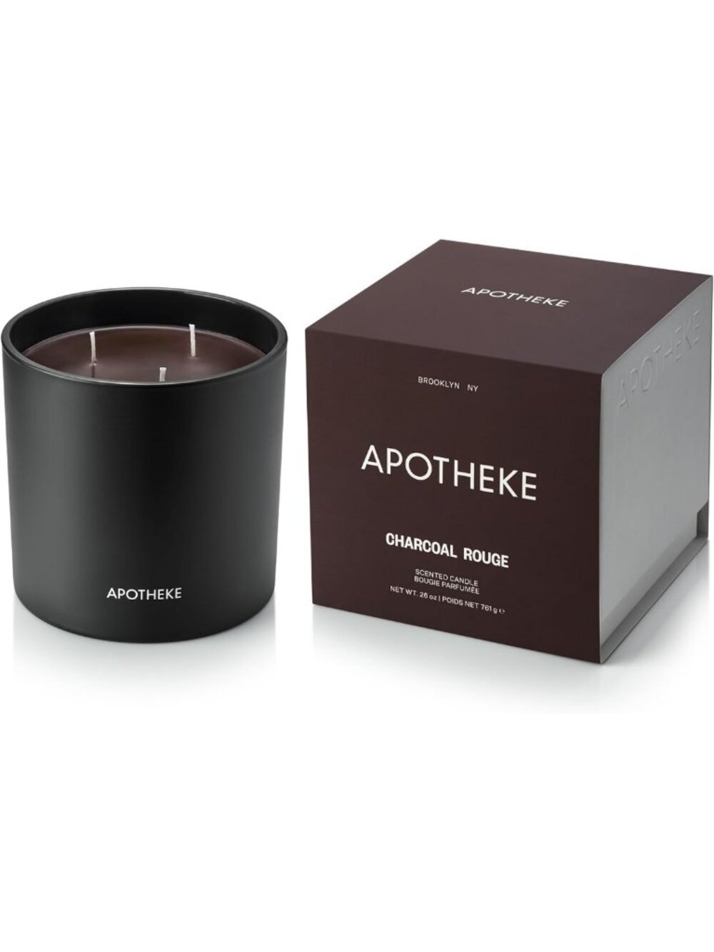 Luxury 3-Wick Scented Candle - Charcoal Rouge, 26 Oz - Home Fragrance Gift